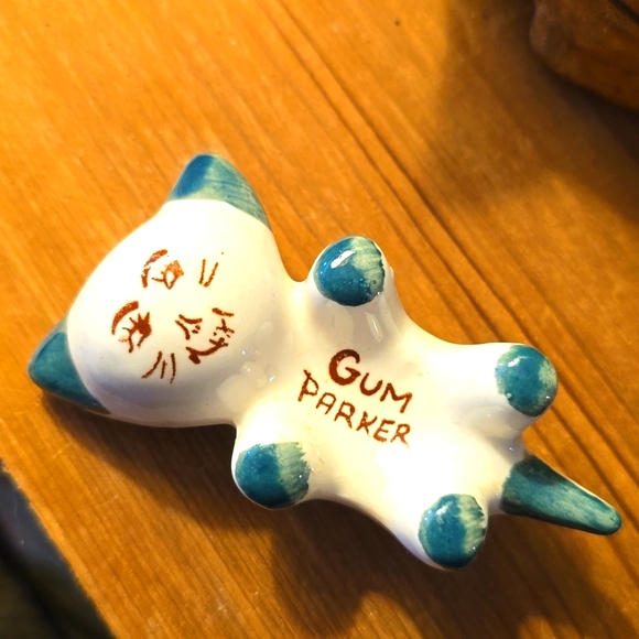 Vintage “Gum Parker” Kitty Cat 1950s 60s Green Ceramic - Picture 3 of 4